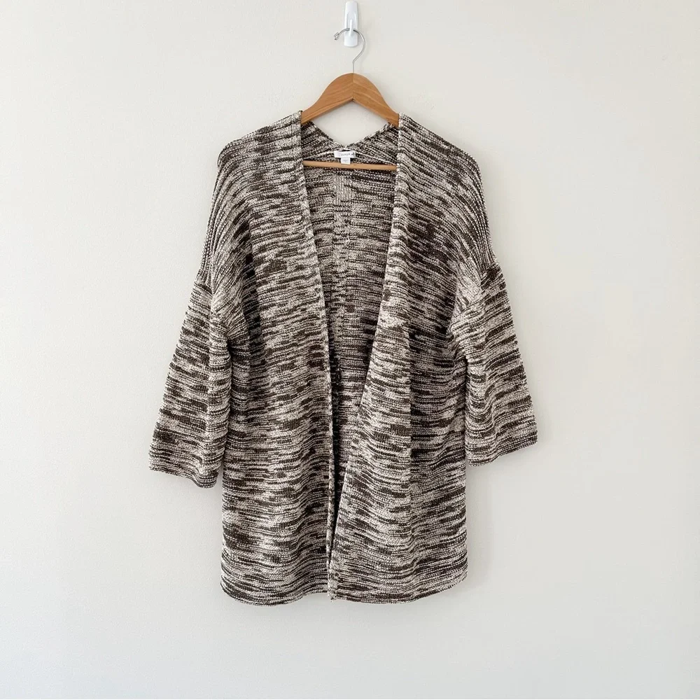 J.Jill PureJill Shale Cream Mixed Stitch Marled Cardigan